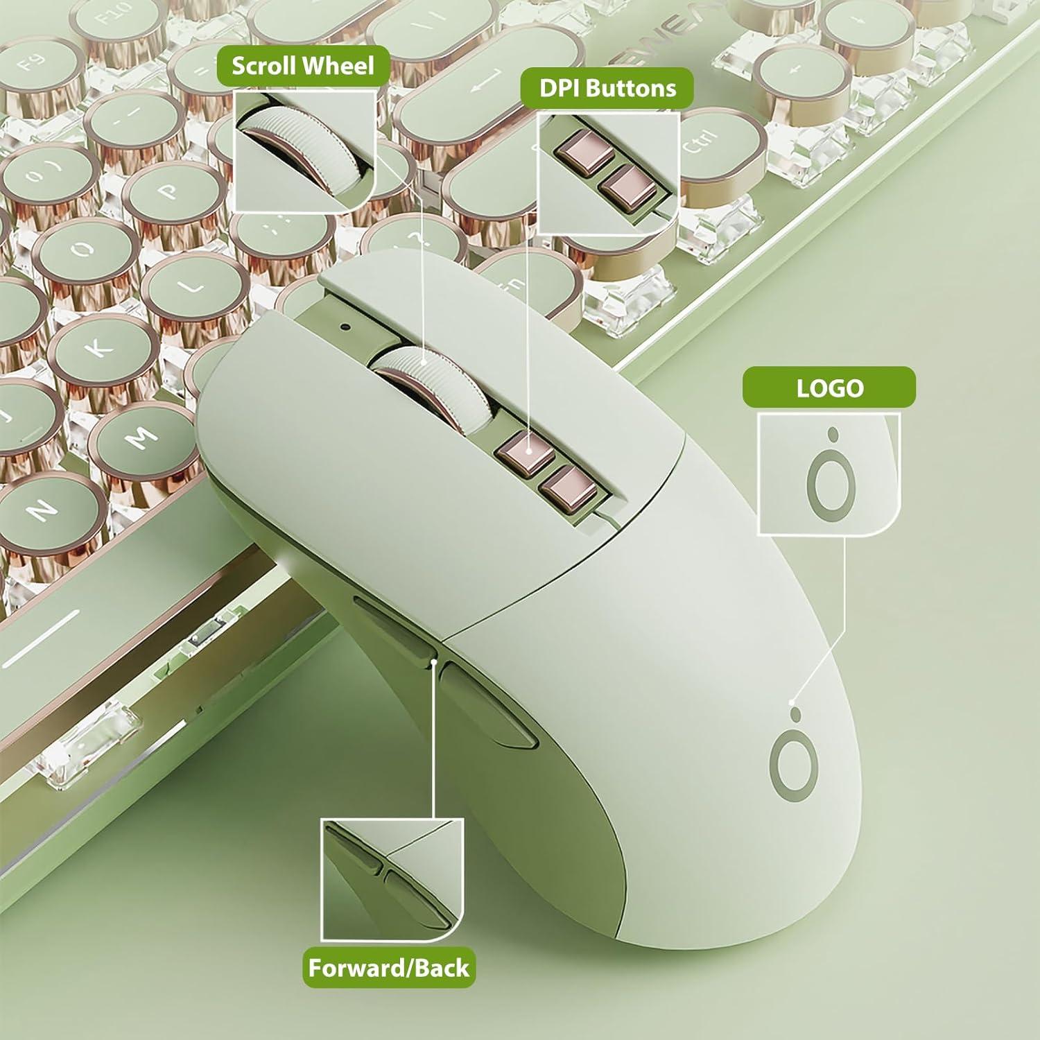 Ratón Gaming Inalámbrico TISHLED G309 2.4GHz/Bluetooth USB-C Verde