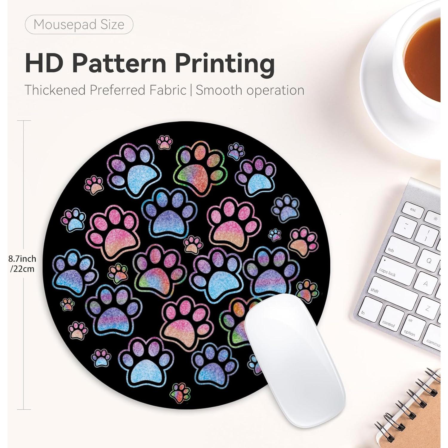 Alfombrilla de Ratón Redonda Adastrah 22 cm Huella de Perro