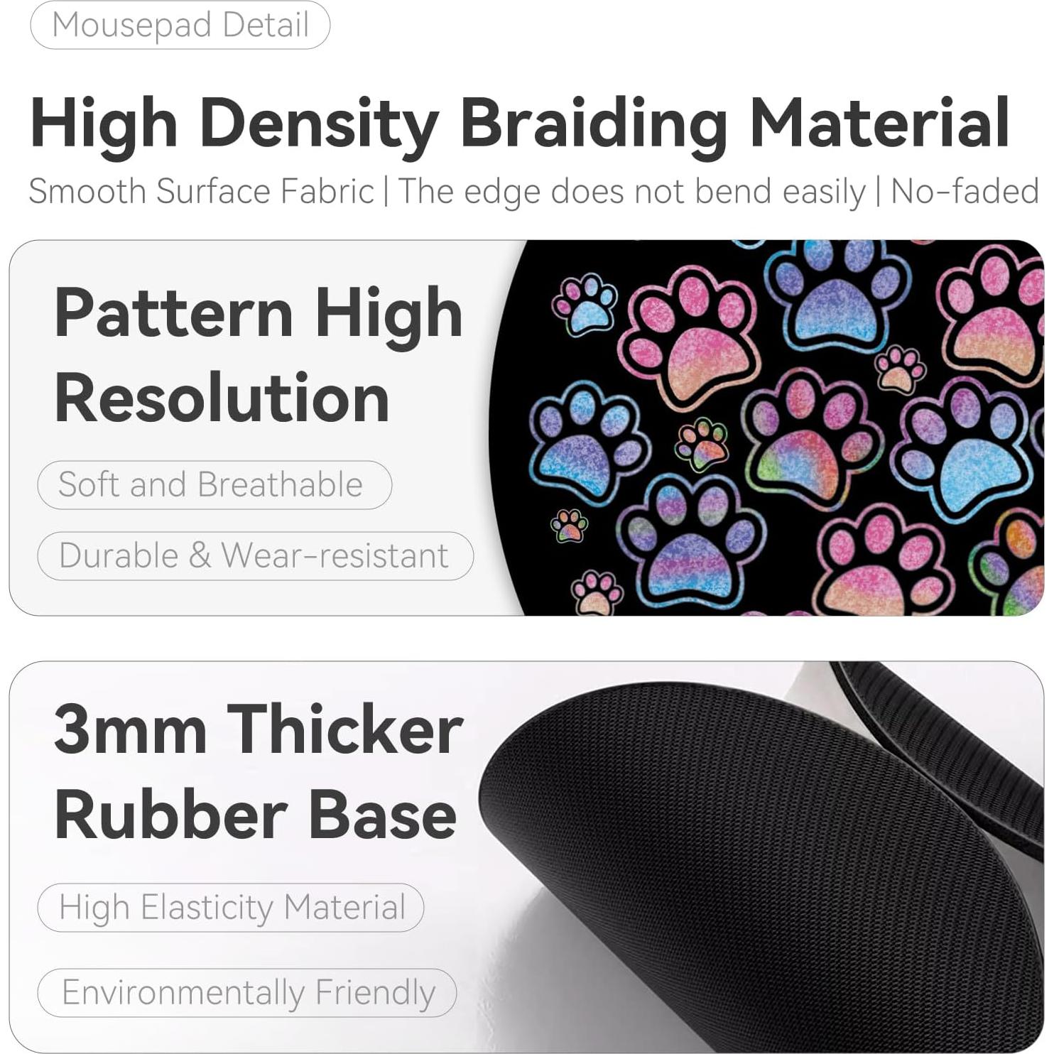 Alfombrilla de Ratón Redonda Adastrah 22 cm Huella de Perro