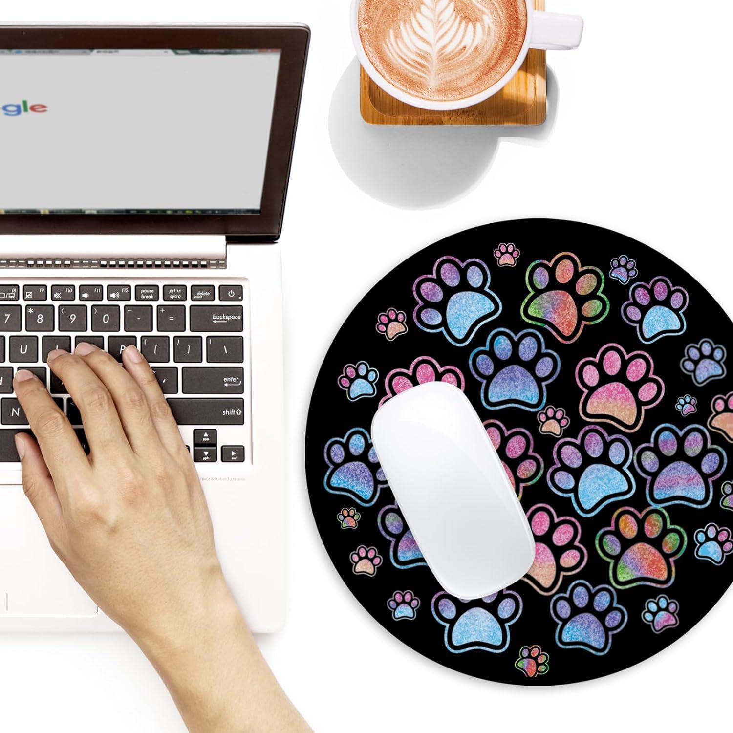 Alfombrilla de Ratón Redonda Adastrah 22 cm Huella de Perro