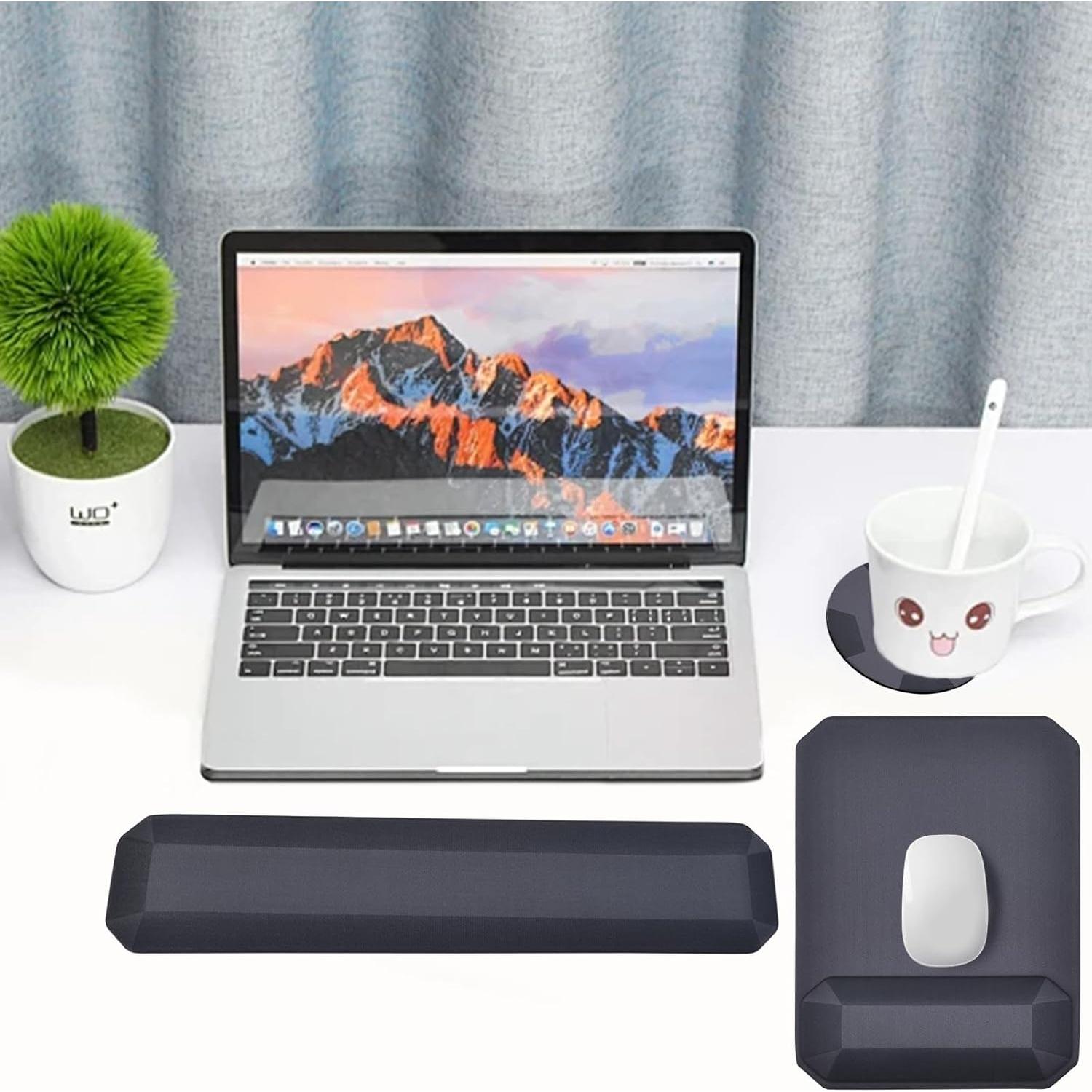 Soporte de Reposamuñecas MEGREZ para Teclado y Ratón Ergonómico