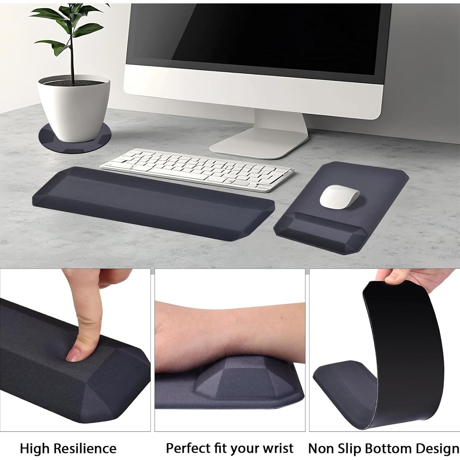 Soporte de Reposamuñecas MEGREZ para Teclado y Ratón Ergonómico