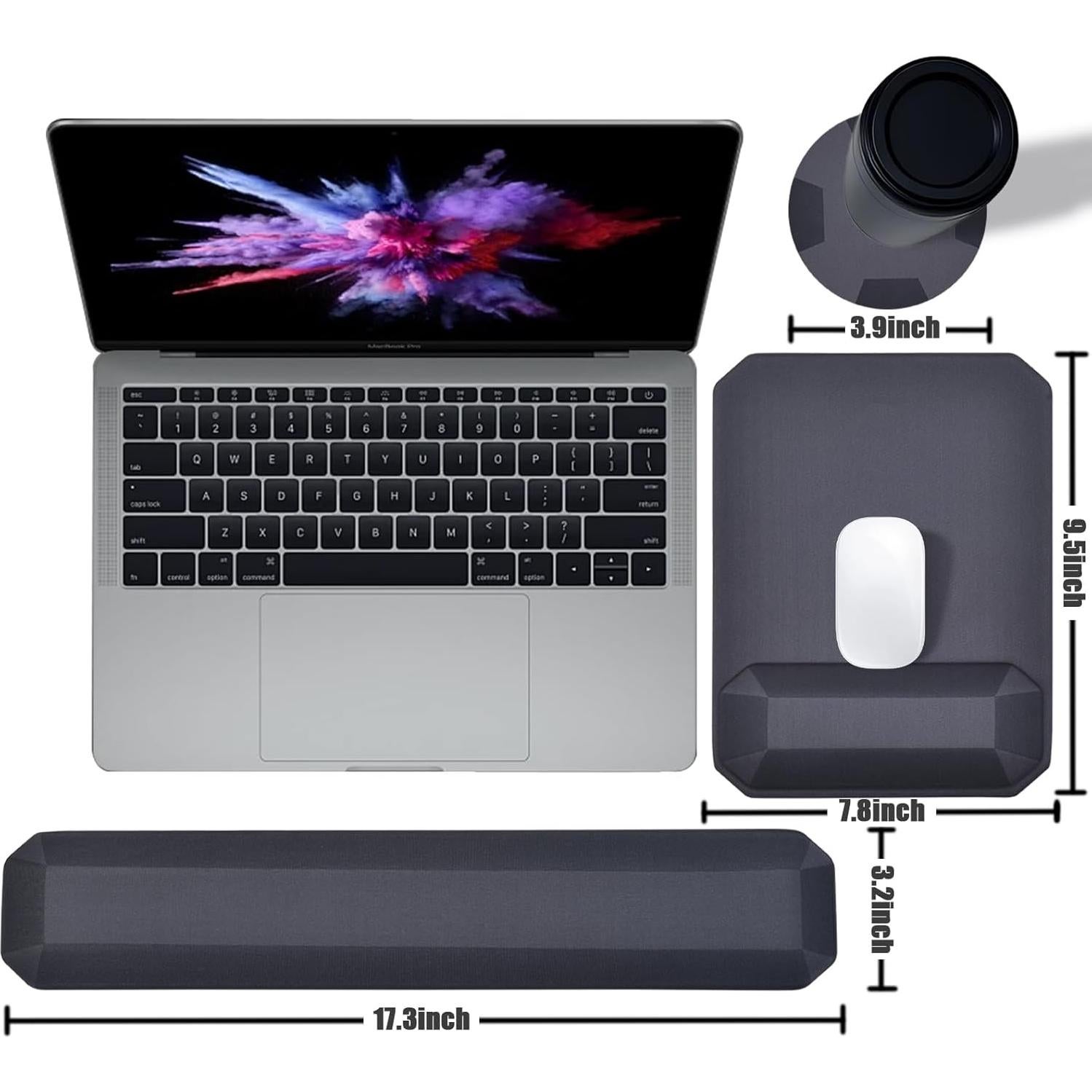 Soporte de Reposamuñecas MEGREZ para Teclado y Ratón Ergonómico