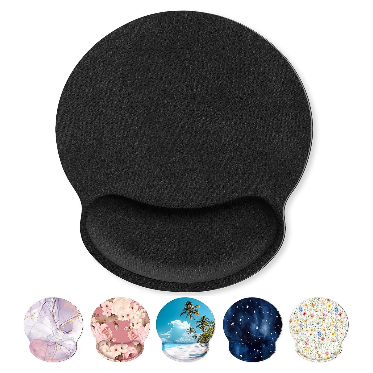 Alfombrilla de Ratón Ergonómica KONVINIT Negra con Reposamuñecas