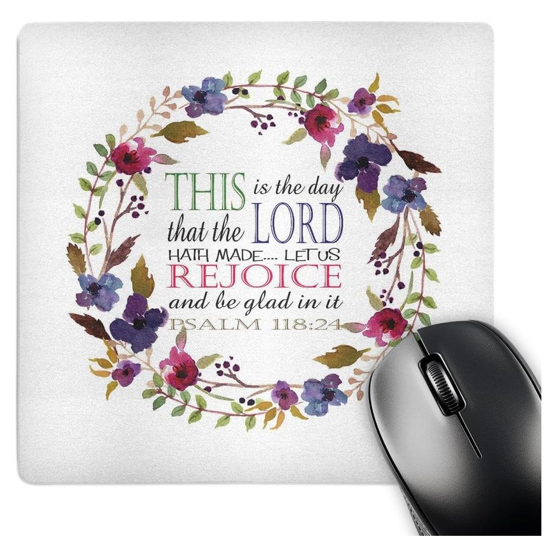 Alfombrilla de Ratón 3dRose Floral Salmo 118 20.32x20.32 cm