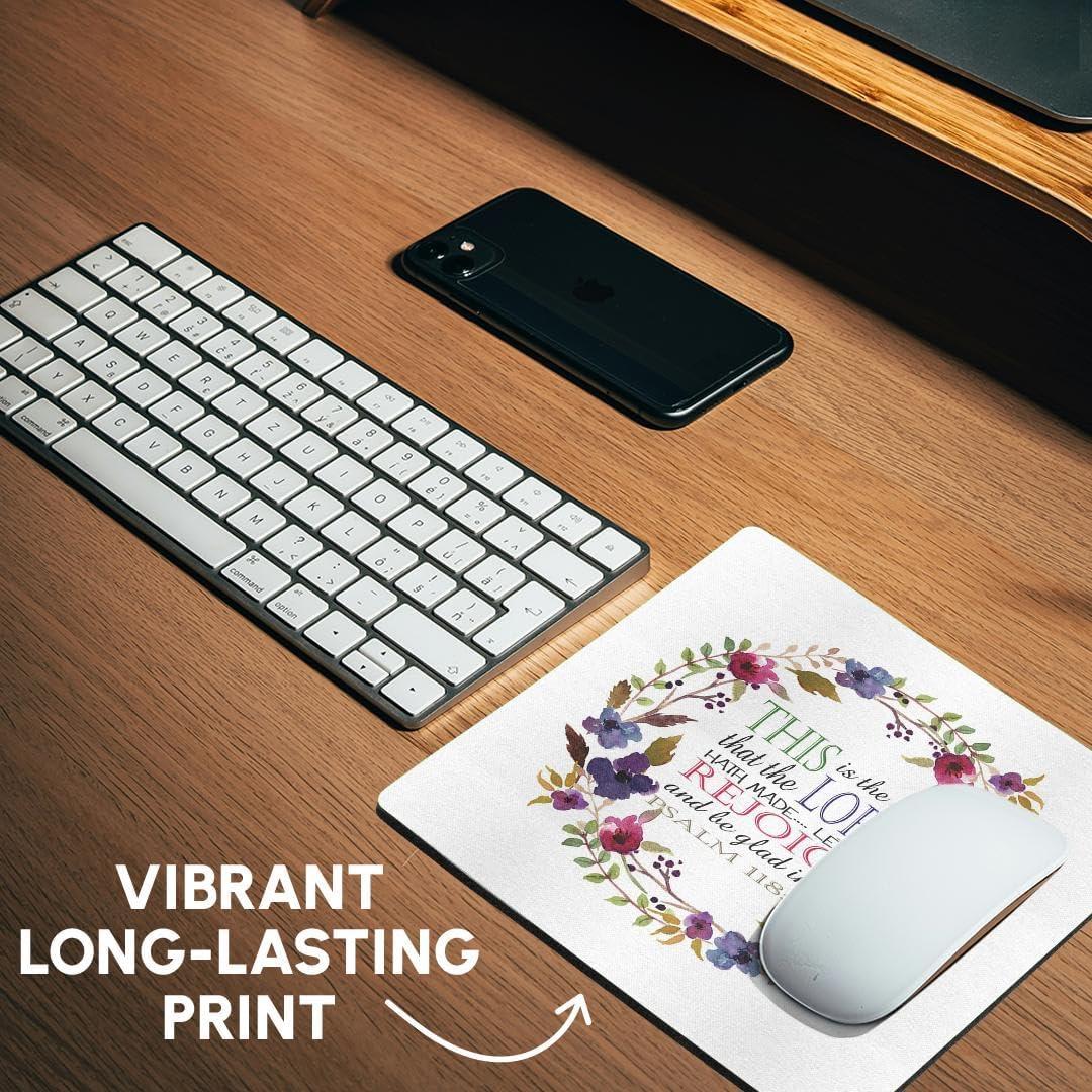 Alfombrilla de Ratón 3dRose Floral Salmo 118 20.32x20.32 cm