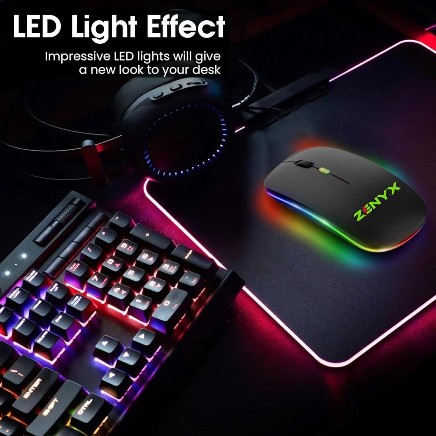 Ratón Inalámbrico Recargable Zenyx, Bluetooth 5.1, Negro