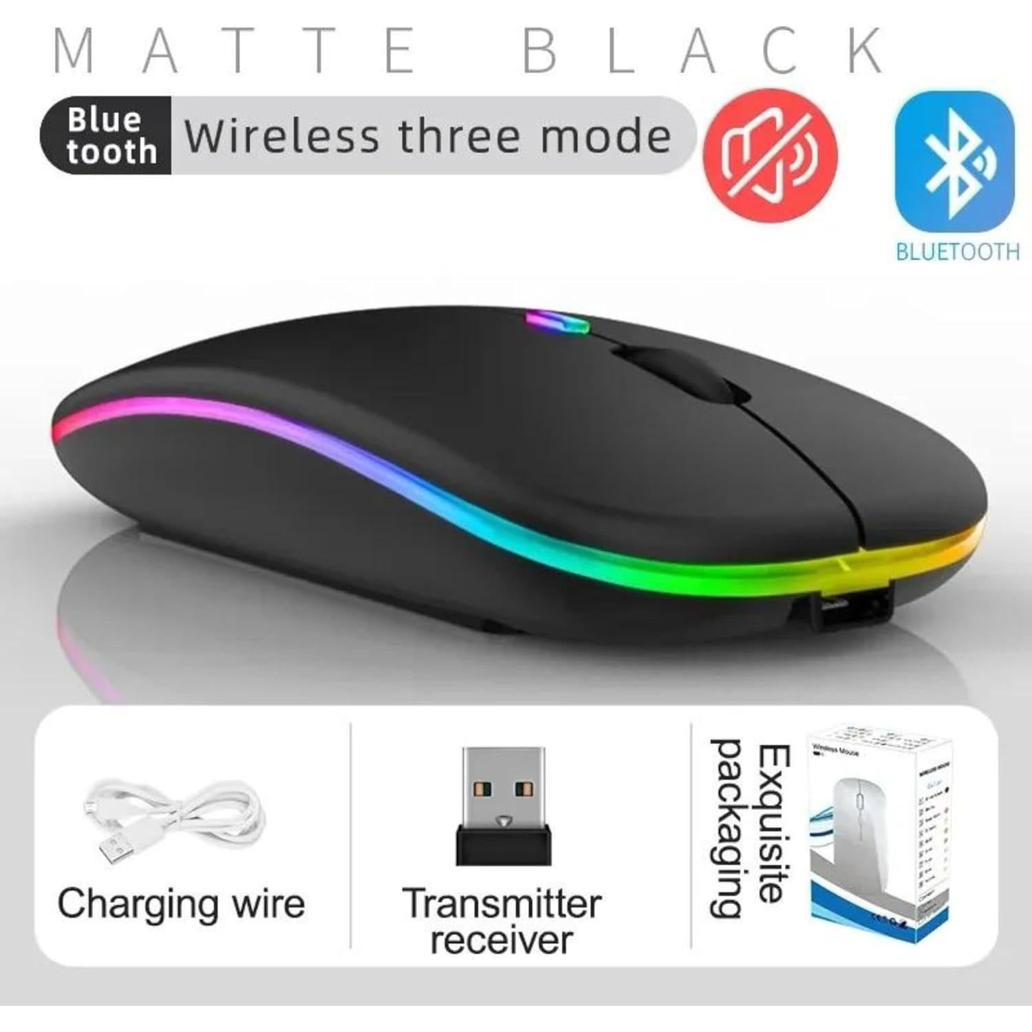 Ratón Inalámbrico Recargable Zenyx, Bluetooth 5.1, Negro