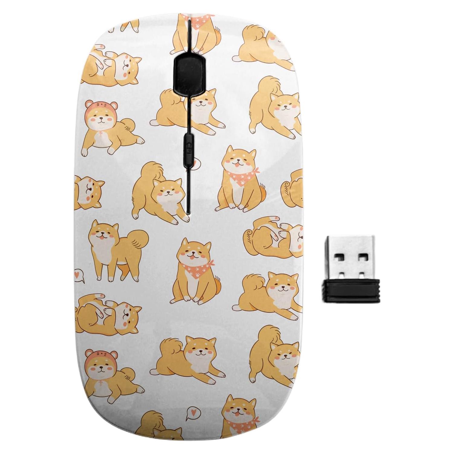 Ratón Inalámbrico USB Sanacci Ergonómico Kawaii Shiba Inu