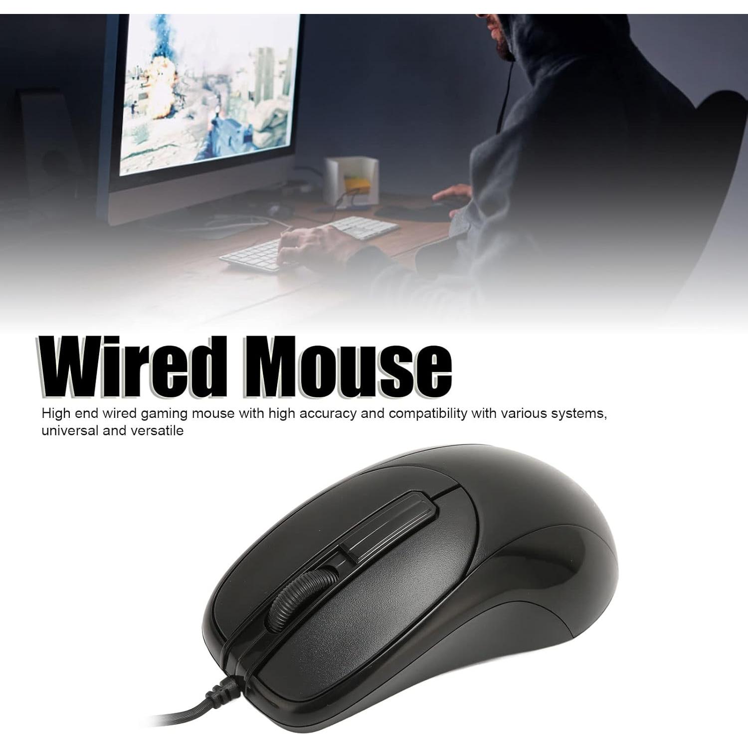 Ratón óptico con cable Sanpyl, 3 botones, 140cm, ergonómico