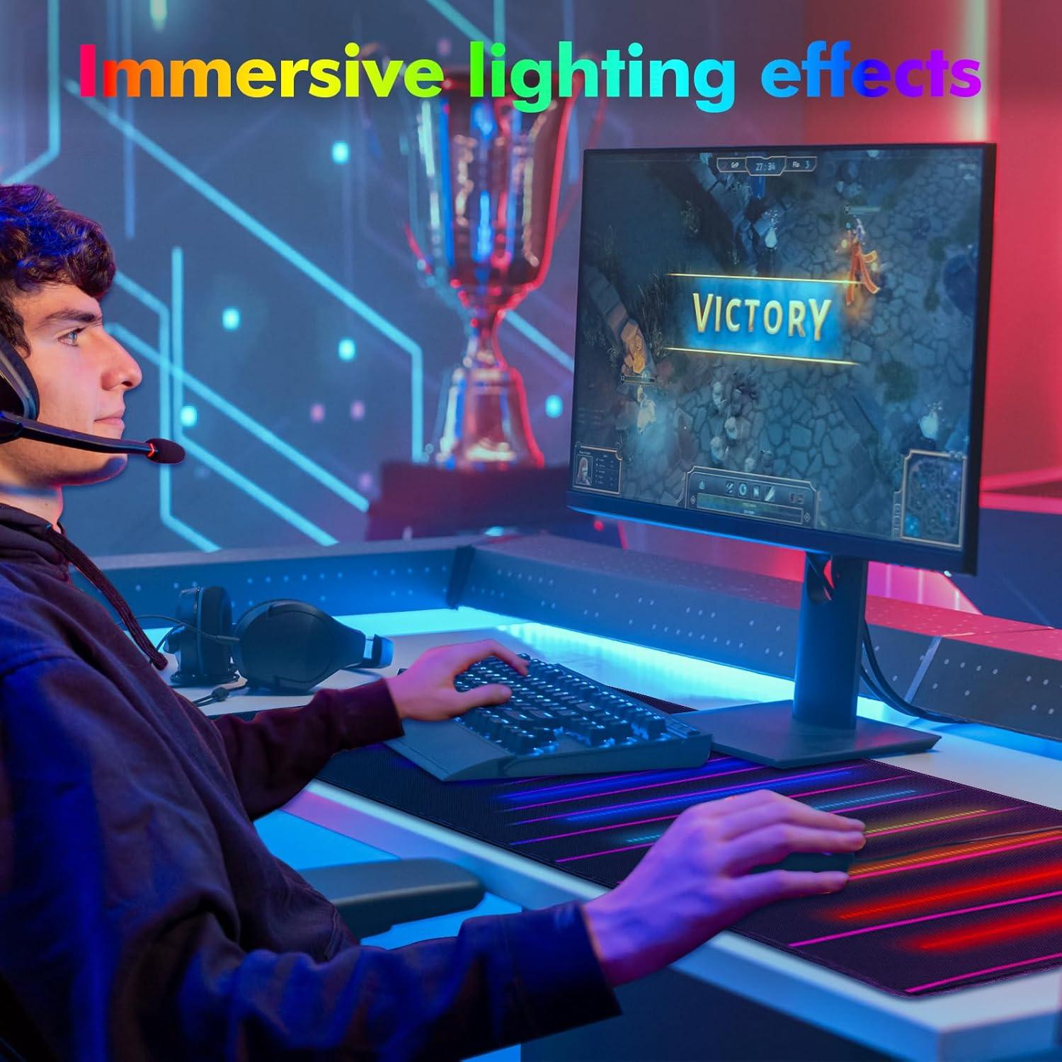 Alfombrilla de Ratón Gaming RGB SIMCFUN XXL 75x40 cm