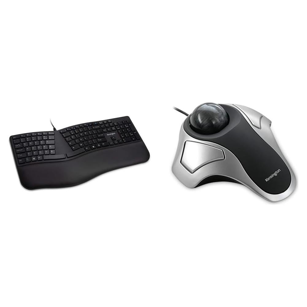 Teclado Ergonómico Kensington Pro Fit con Cable y Ratón Trackball