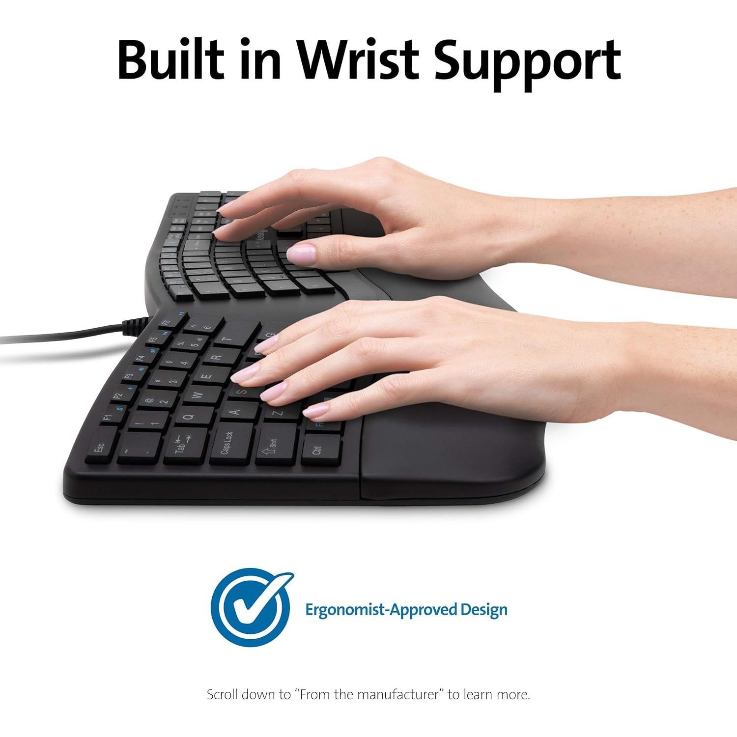 Teclado Ergonómico Kensington Pro Fit con Cable y Ratón Trackball