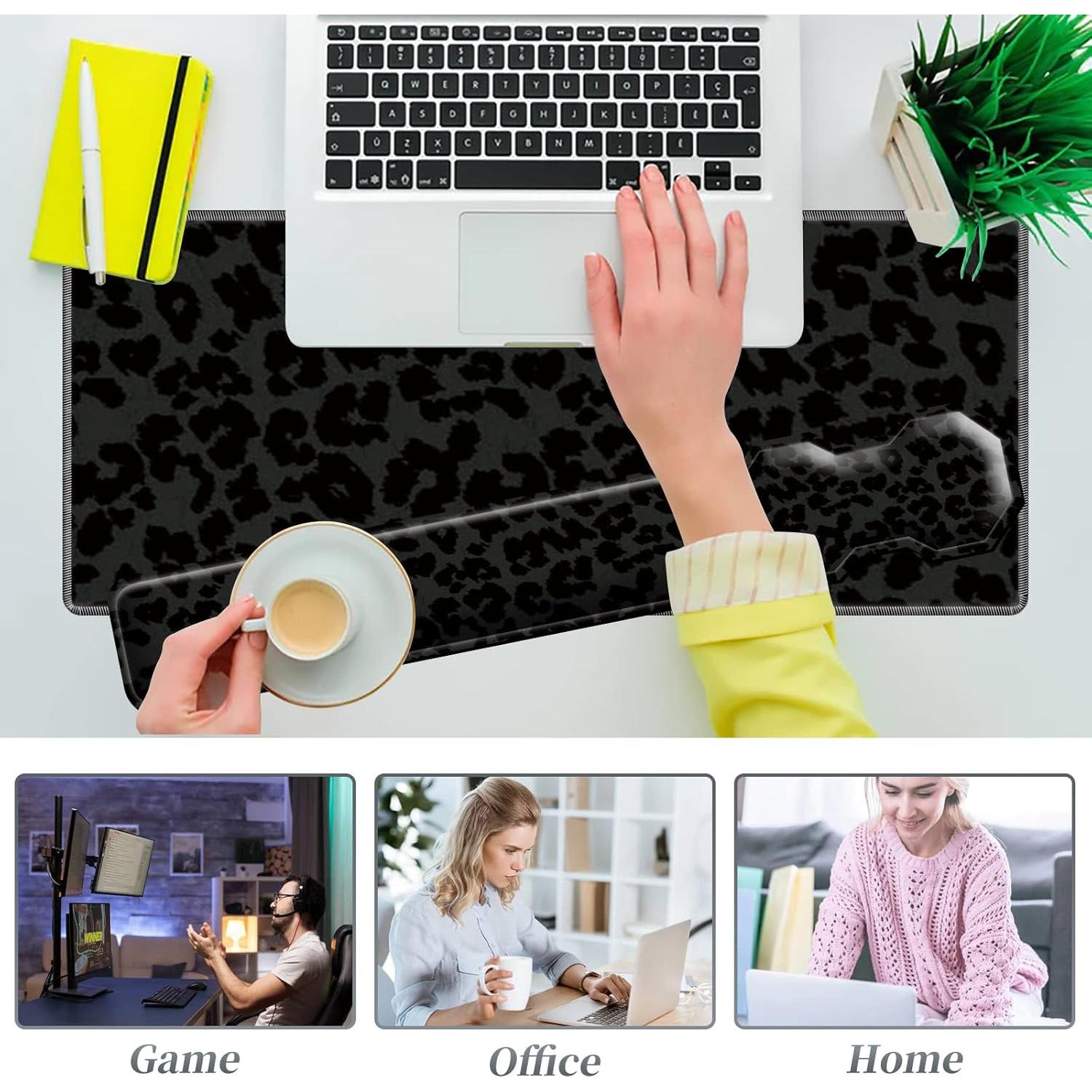 Juego de 3 Alfombrillas Ergonómicas SROJDHFJB Leopardo Negro