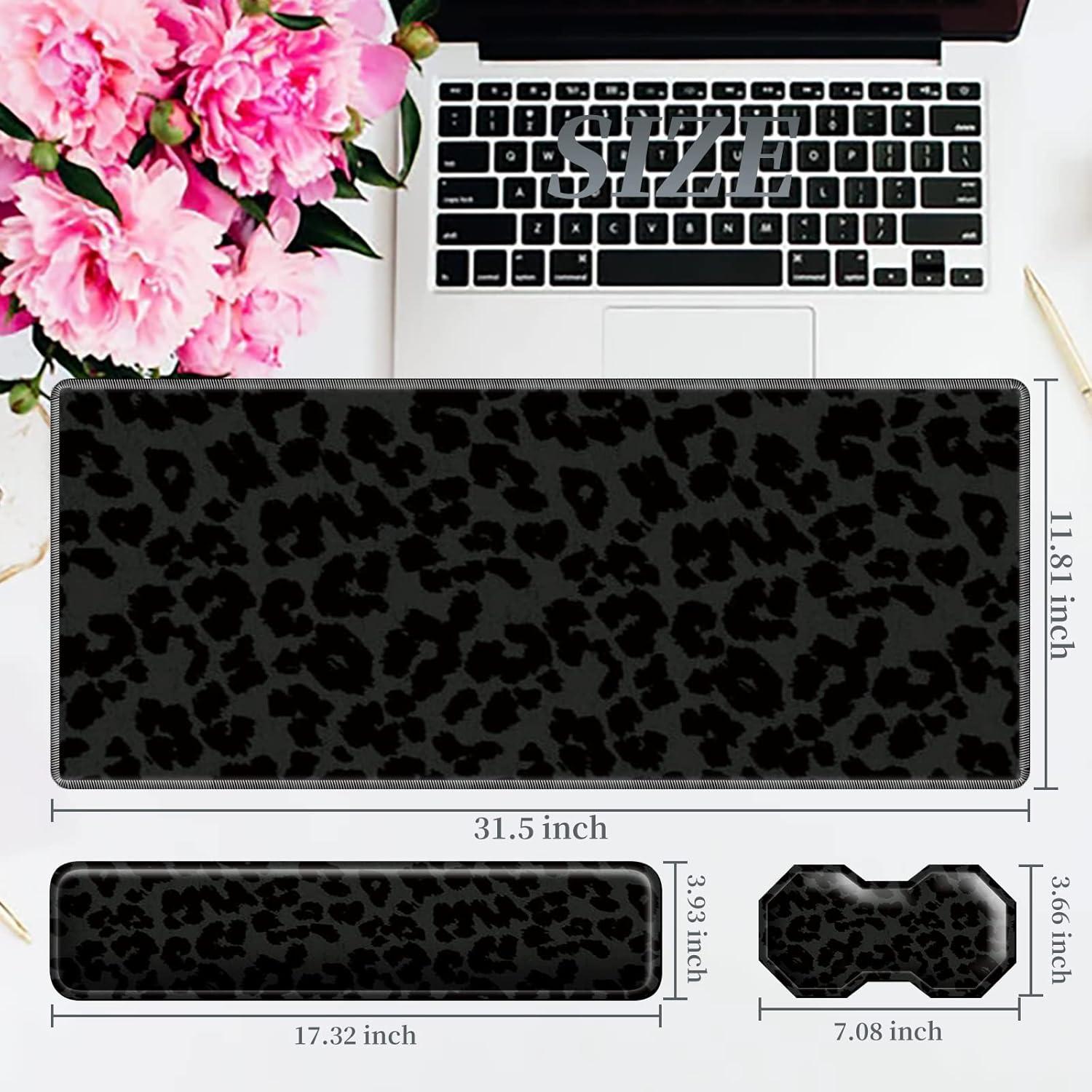 Juego de 3 Alfombrillas Ergonómicas SROJDHFJB Leopardo Negro