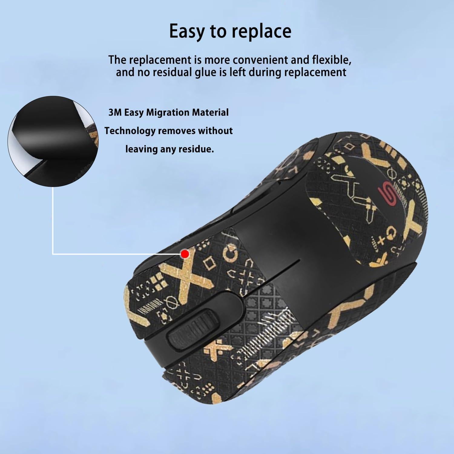 Cinta de agarre antideslizante para mouse BenQ Zowie EC2-CW