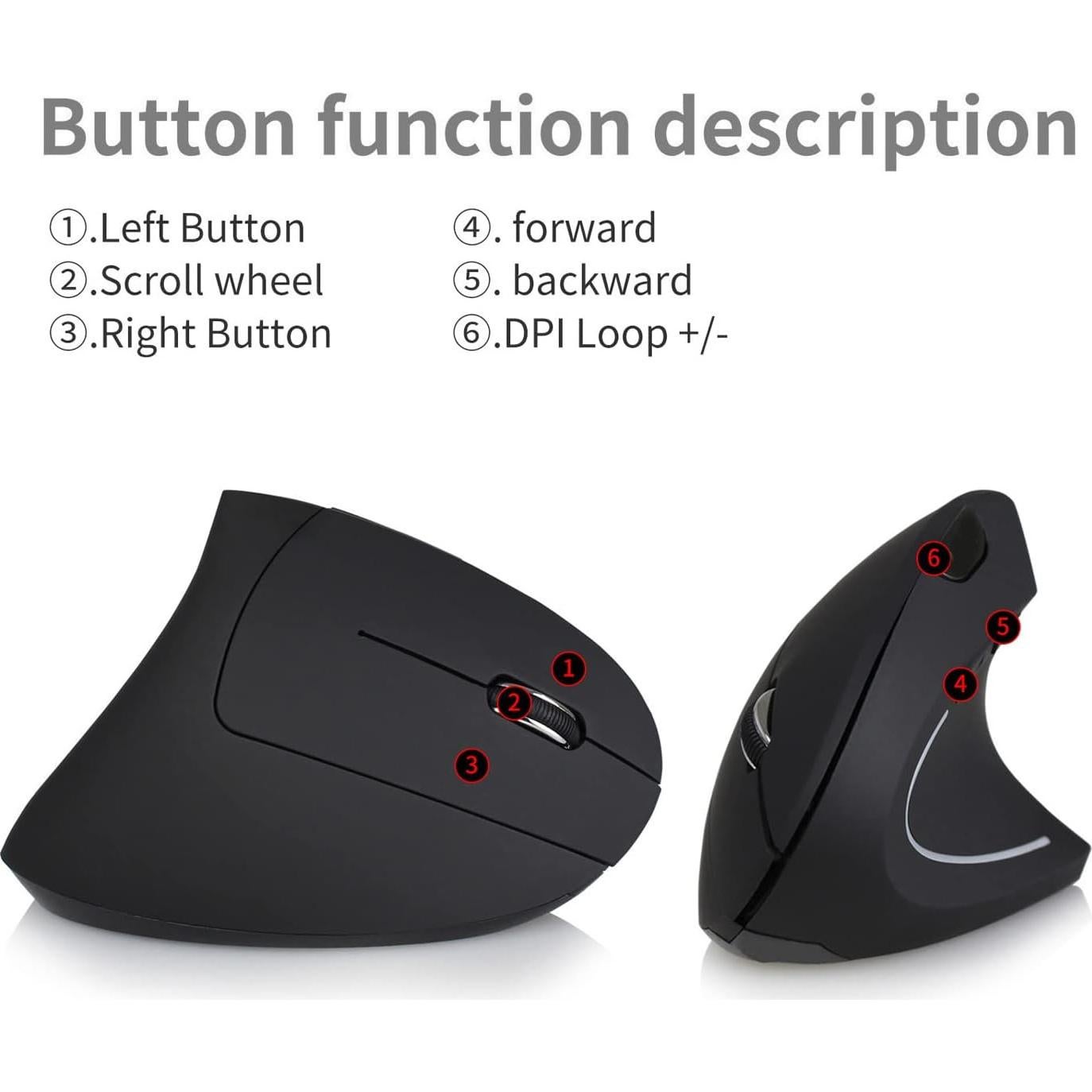 Ratón Ergonómico Vertical Ciciglow 2.4GHz 1000-2400dpi