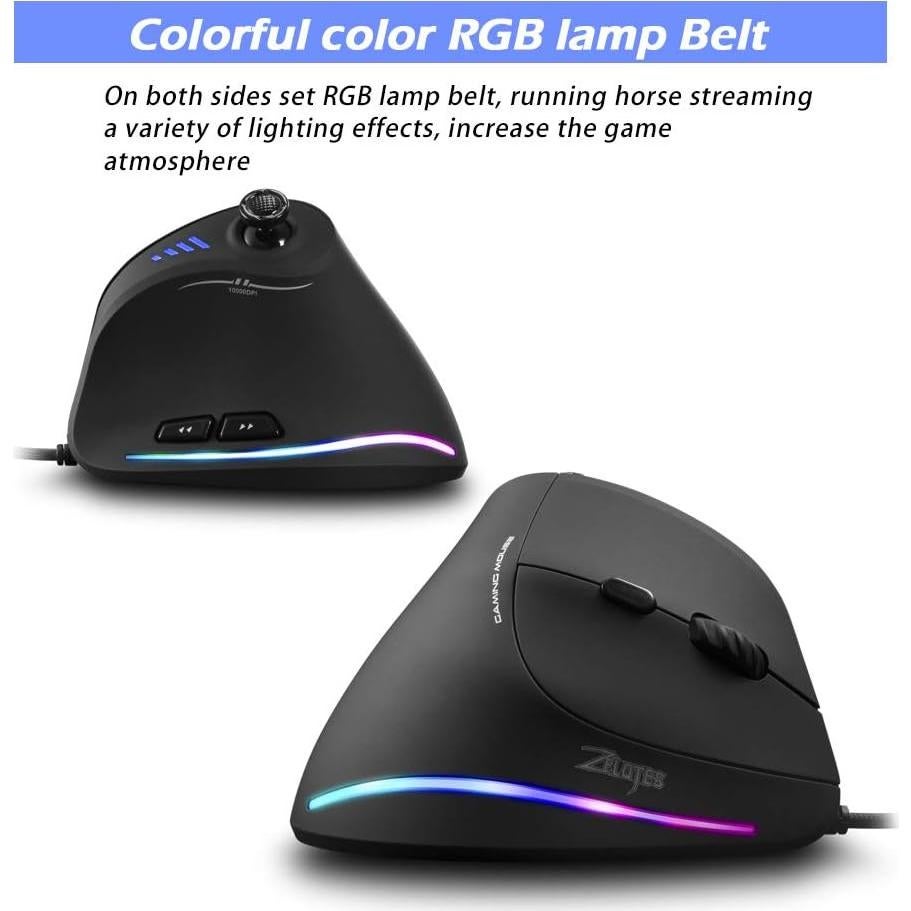 Ratón Gaming JOMAA C18 RGB 10000DPI 11 Botones Ergonómico
