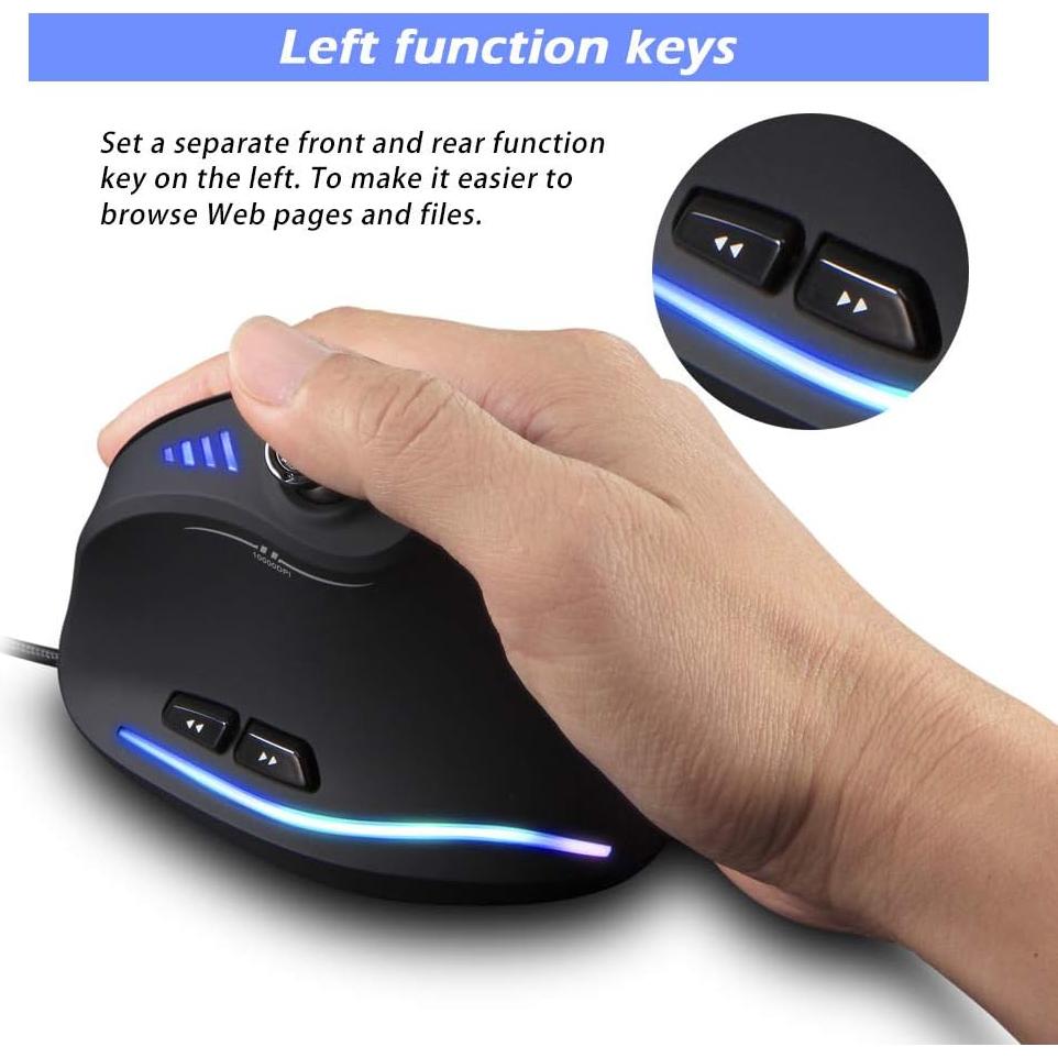 Ratón Gaming JOMAA C18 RGB 10000DPI 11 Botones Ergonómico