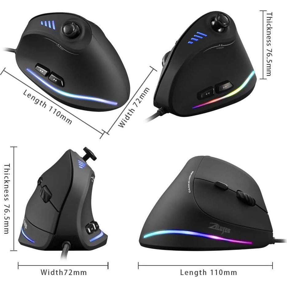Ratón Gaming JOMAA C18 RGB 10000DPI 11 Botones Ergonómico
