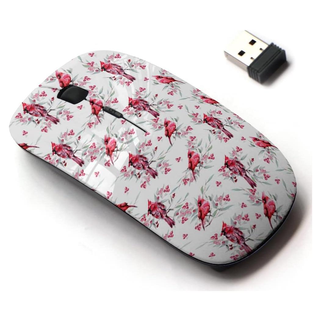 Ratón Inalámbrico 2.4G CJCBROES Diseño Aves Navideñas