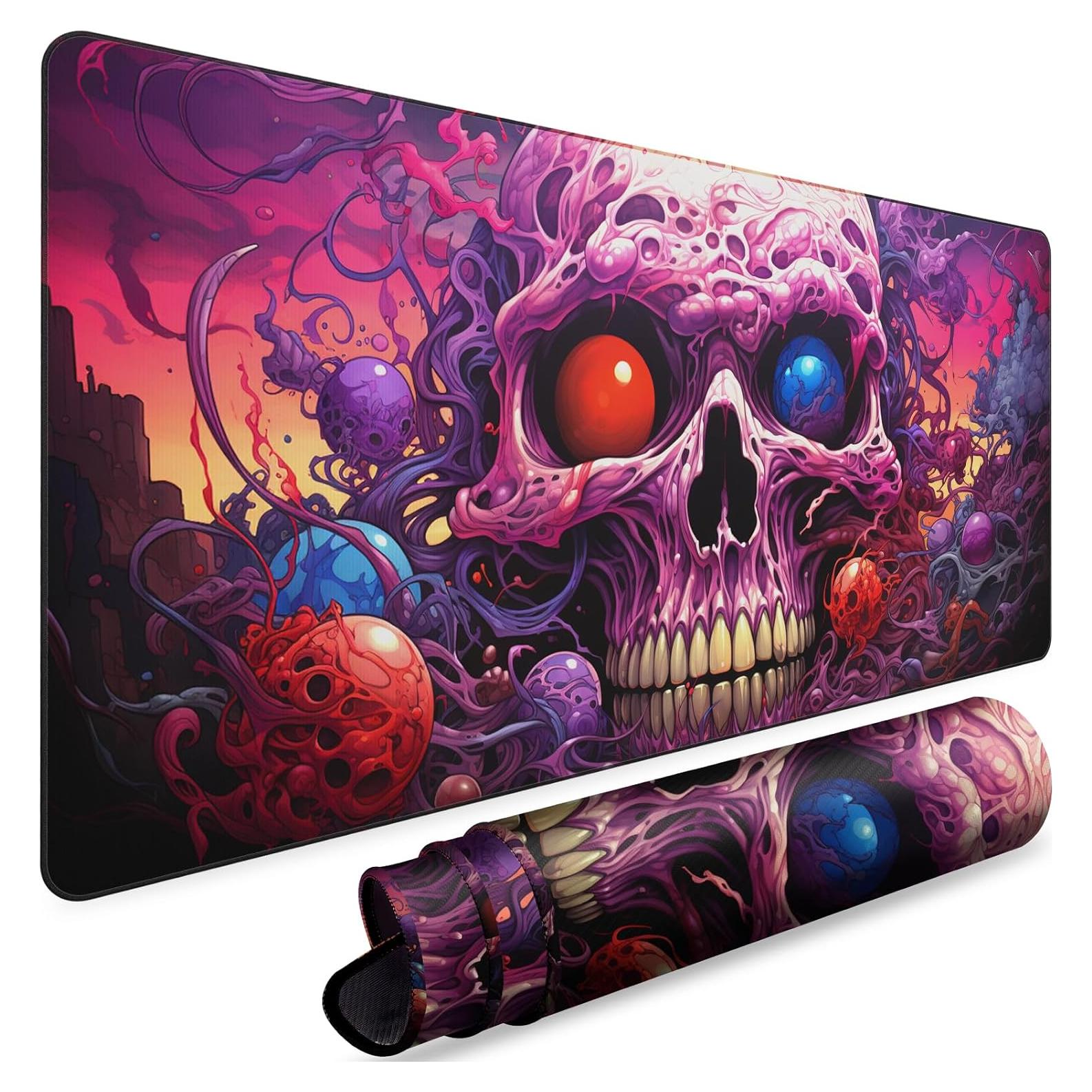 Alfombrilla de Ratón XL NiHome Calavera 90 x 40 cm Antideslizante