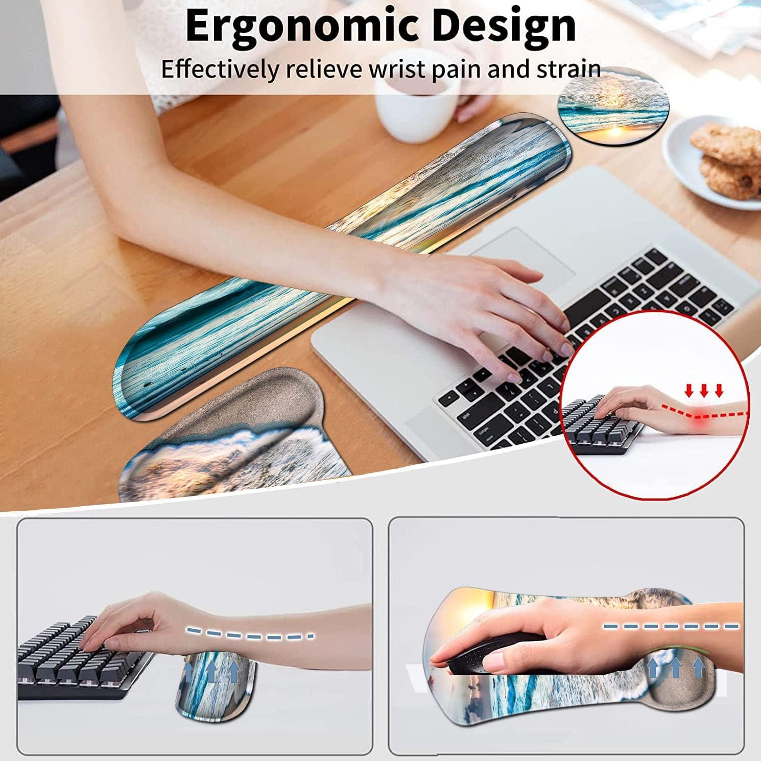 Alfombrilla de Ratón Ergonómica SOTWONSO con Soporte de Muñeca