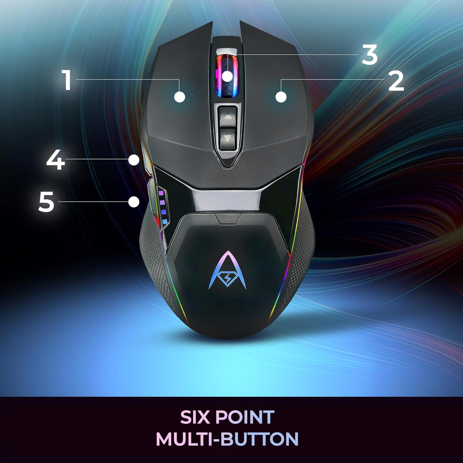 Ratón Gaming ADESSO iMouse X5 RGB 7 Botones Ergonómico