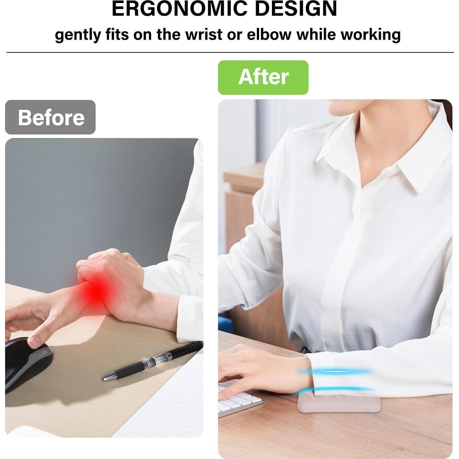 Reposamuñecas Ergonómico Mosiso 2 Pcs Almohadillas Albaricoque