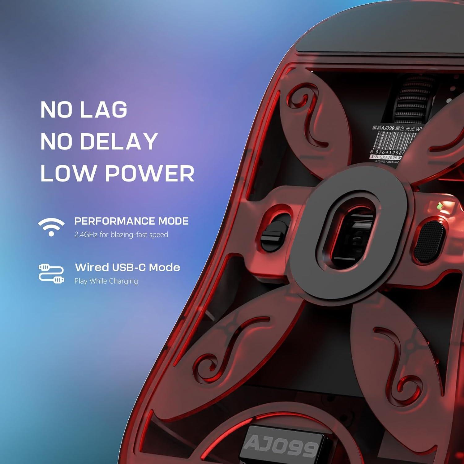 Ratón Gaming Inalámbrico FELICON AJAZZ AJ099 54g 12K DPI Negro