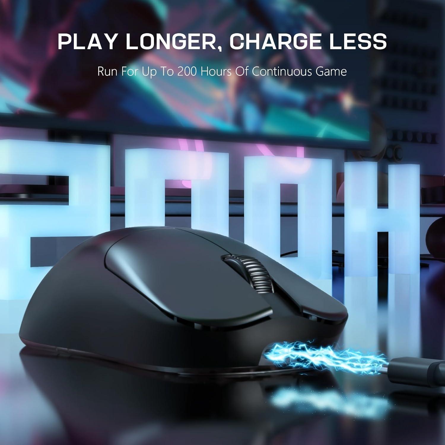 Ratón Gaming Inalámbrico FELICON AJAZZ AJ099 54g 12K DPI Negro