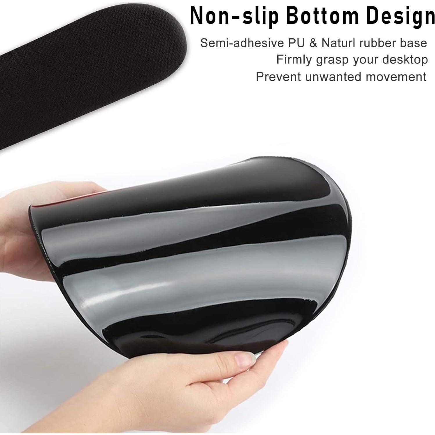 Juego de Reposamuñecas Ergonomico Wiaekosef - Mármol Negro y Dorado