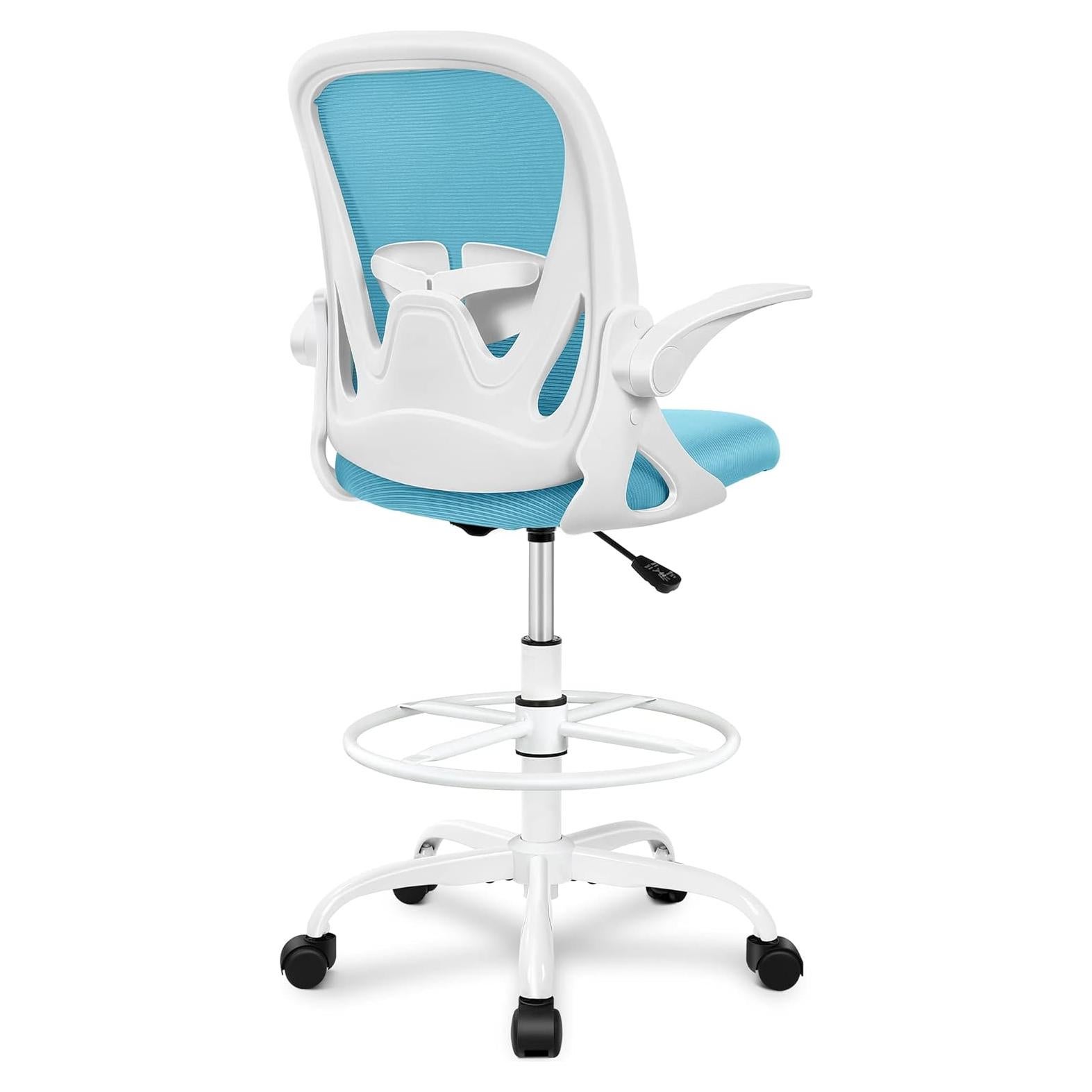 Silla de Dibujo Primy Ergonómica Azul con Reposabrazos Plegables