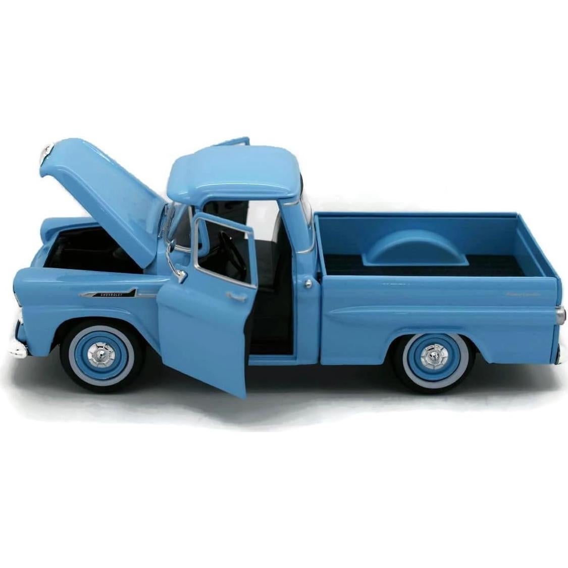 Camión Pickup Chevrolet Apache 1958 Azul Claro 1:24 Motormax