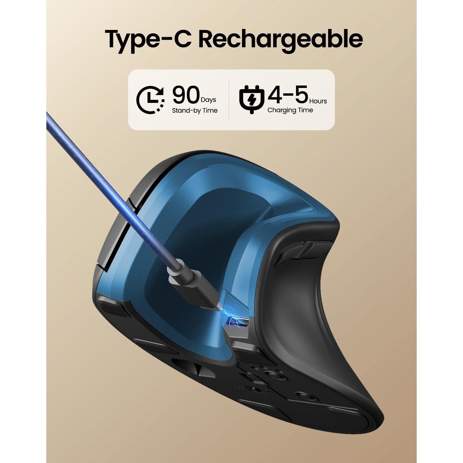 Teclado Bluetooth Plegable ProtoArc XK01 y Ratón Ergonómico Azul