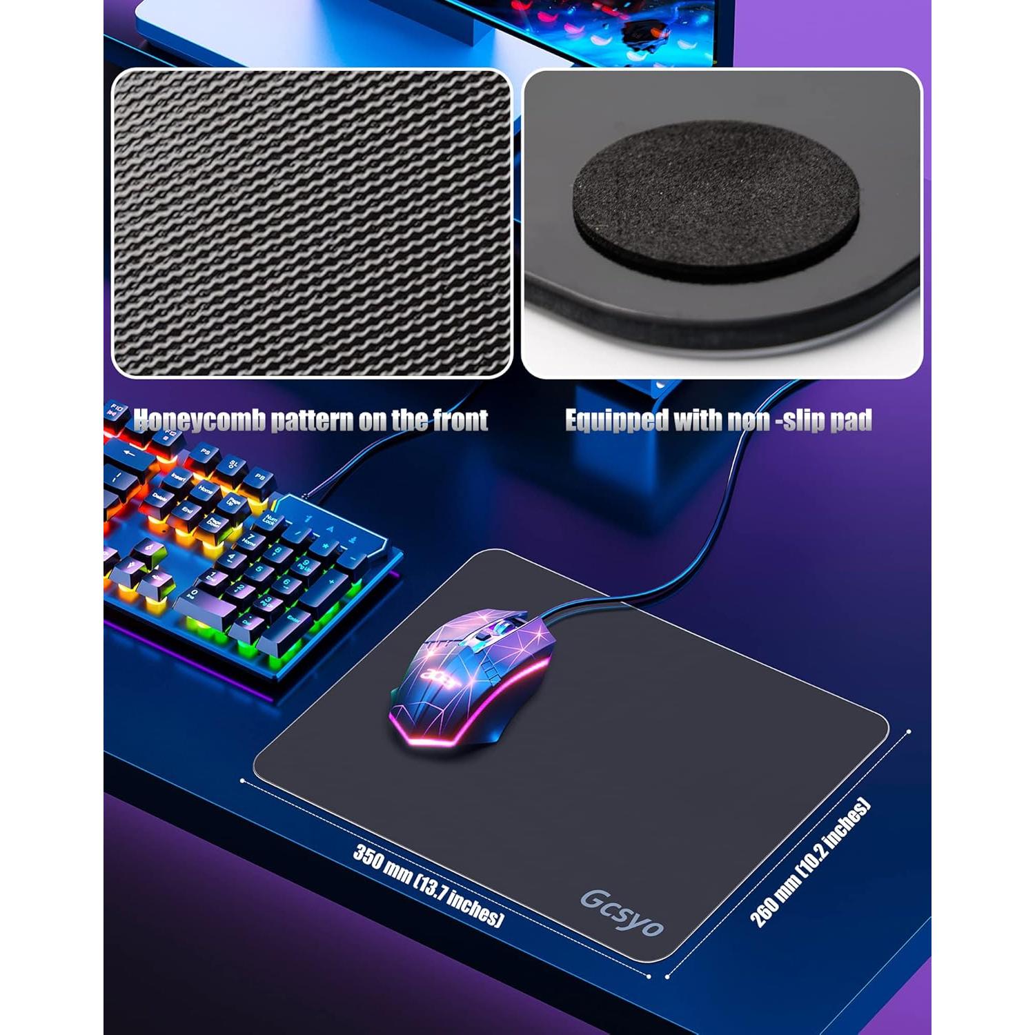 Alfombrilla de Ratón de Vidrio Gcsyo 35x26cm Antideslizante