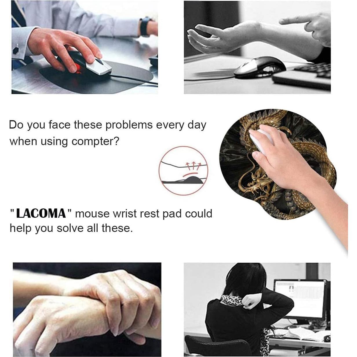 Almohadilla Ergonómica LACOMA con Soporte para Muñeca y Posavasos