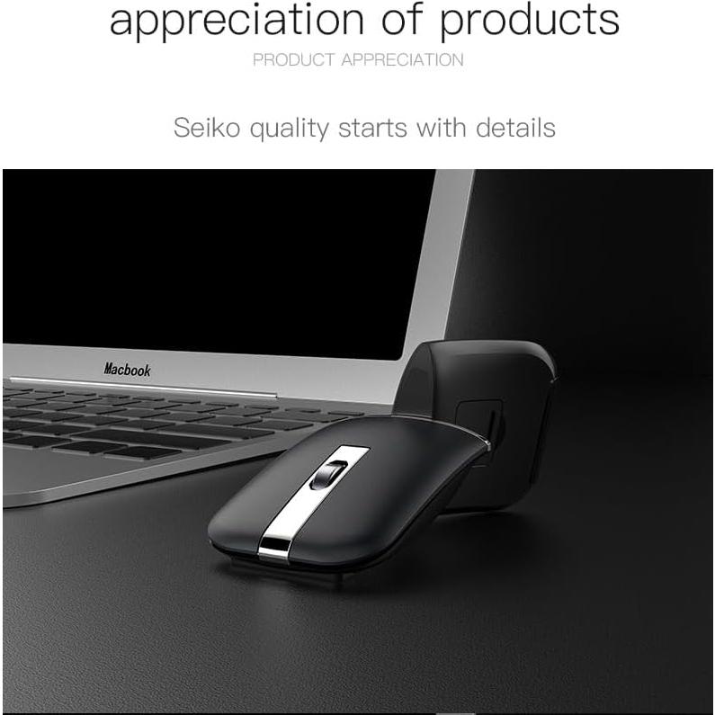 Ratón Inalámbrico Plegable Mikayoo Negro, Bluetooth 4.0, Clic Silencioso