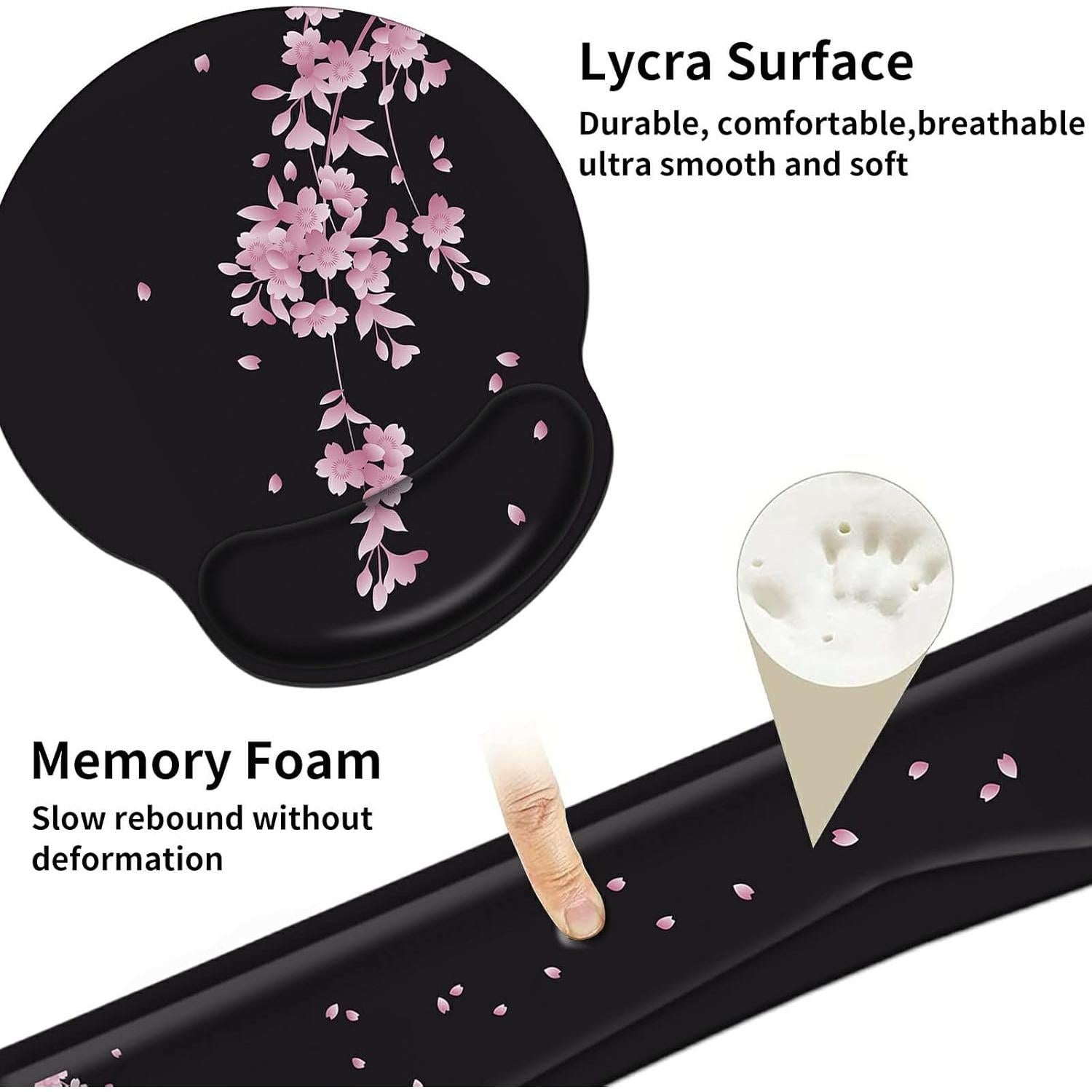 Kit Reposamuñecas Ergonomico RAUEDWDJS Flores de Cerezo