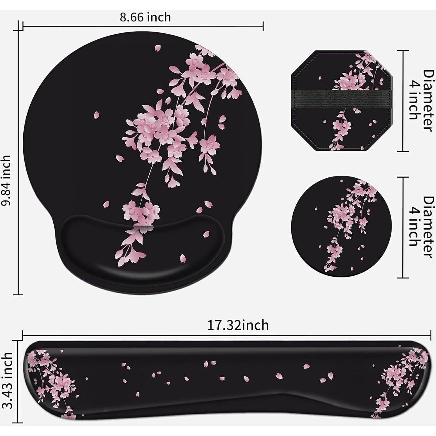 Kit Reposamuñecas Ergonomico RAUEDWDJS Flores de Cerezo