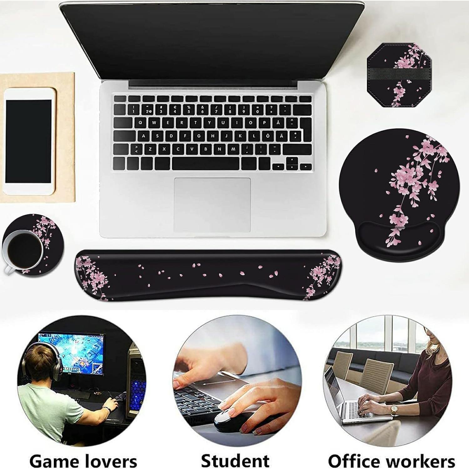 Kit Reposamuñecas Ergonomico RAUEDWDJS Flores de Cerezo