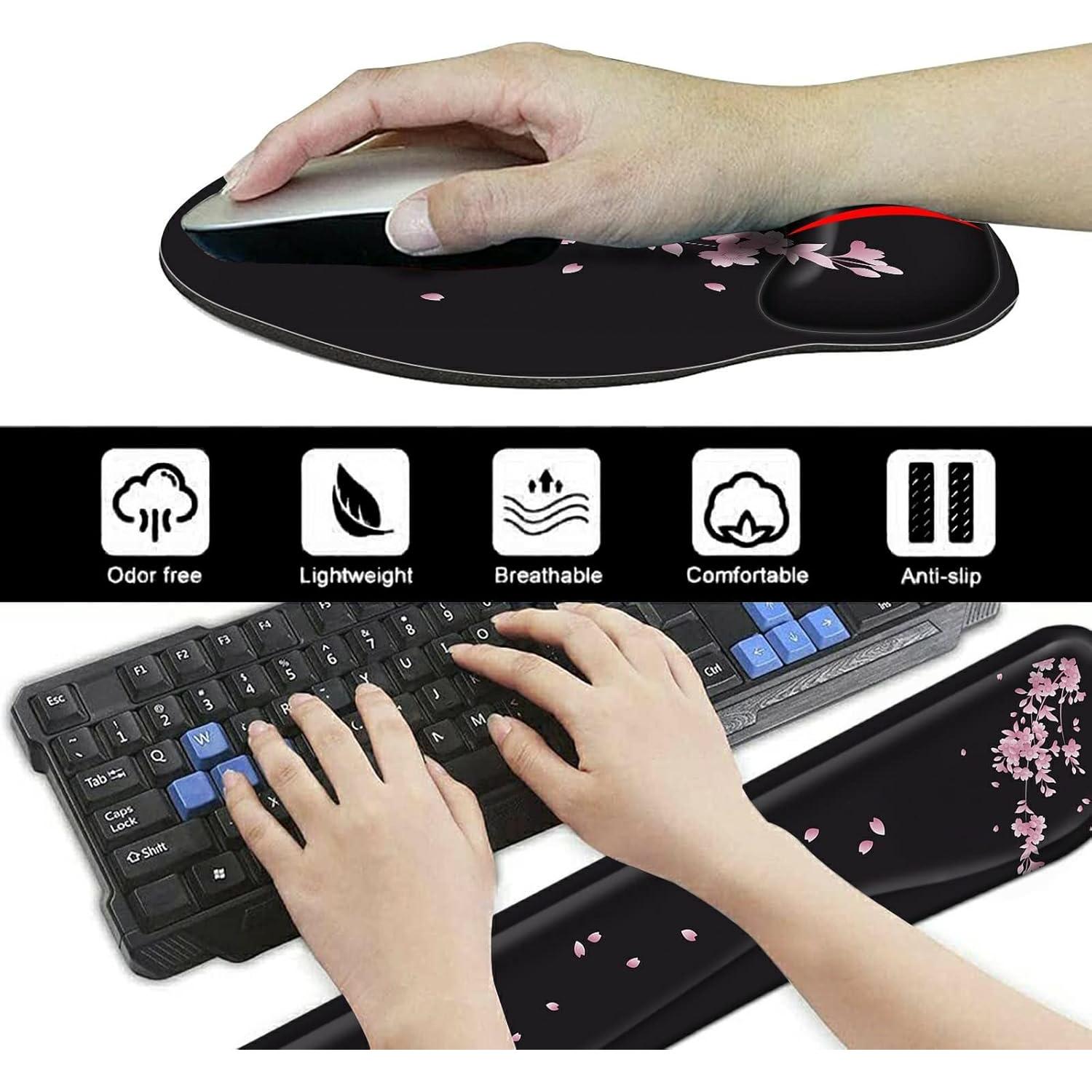 Kit Reposamuñecas Ergonomico RAUEDWDJS Flores de Cerezo