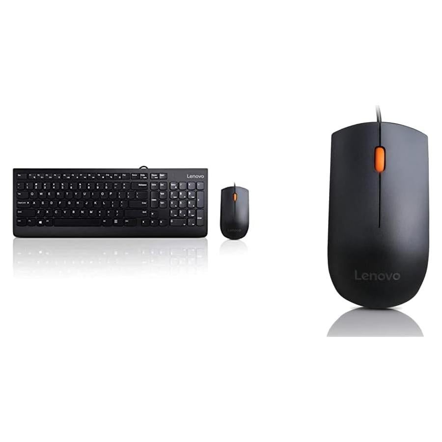 Combo Teclado y Ratón Lenovo 300 USB Ergonómico Negro