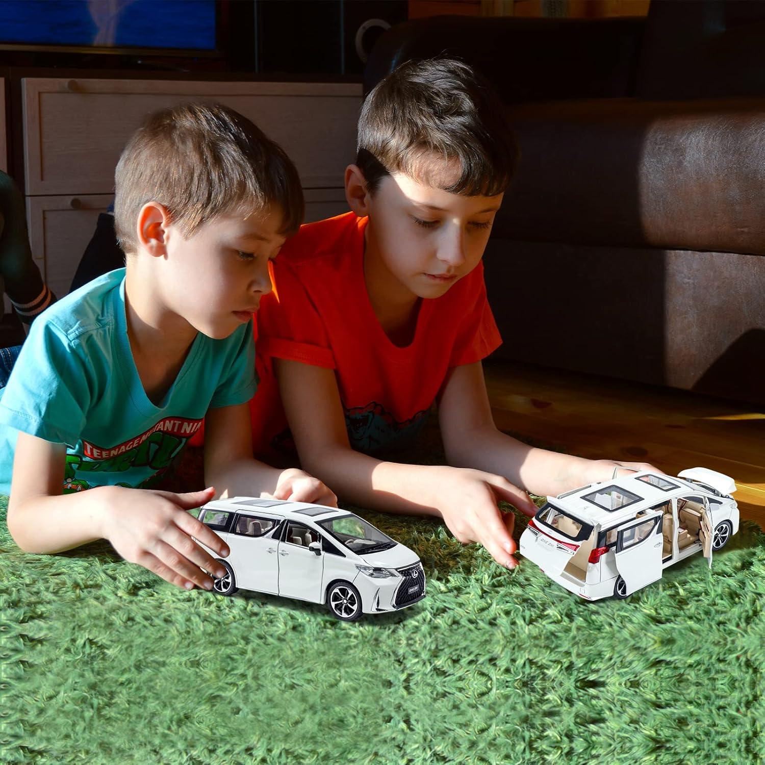 Coche de metal fundido BHYDRY 1:24 con sonido y luz blanco