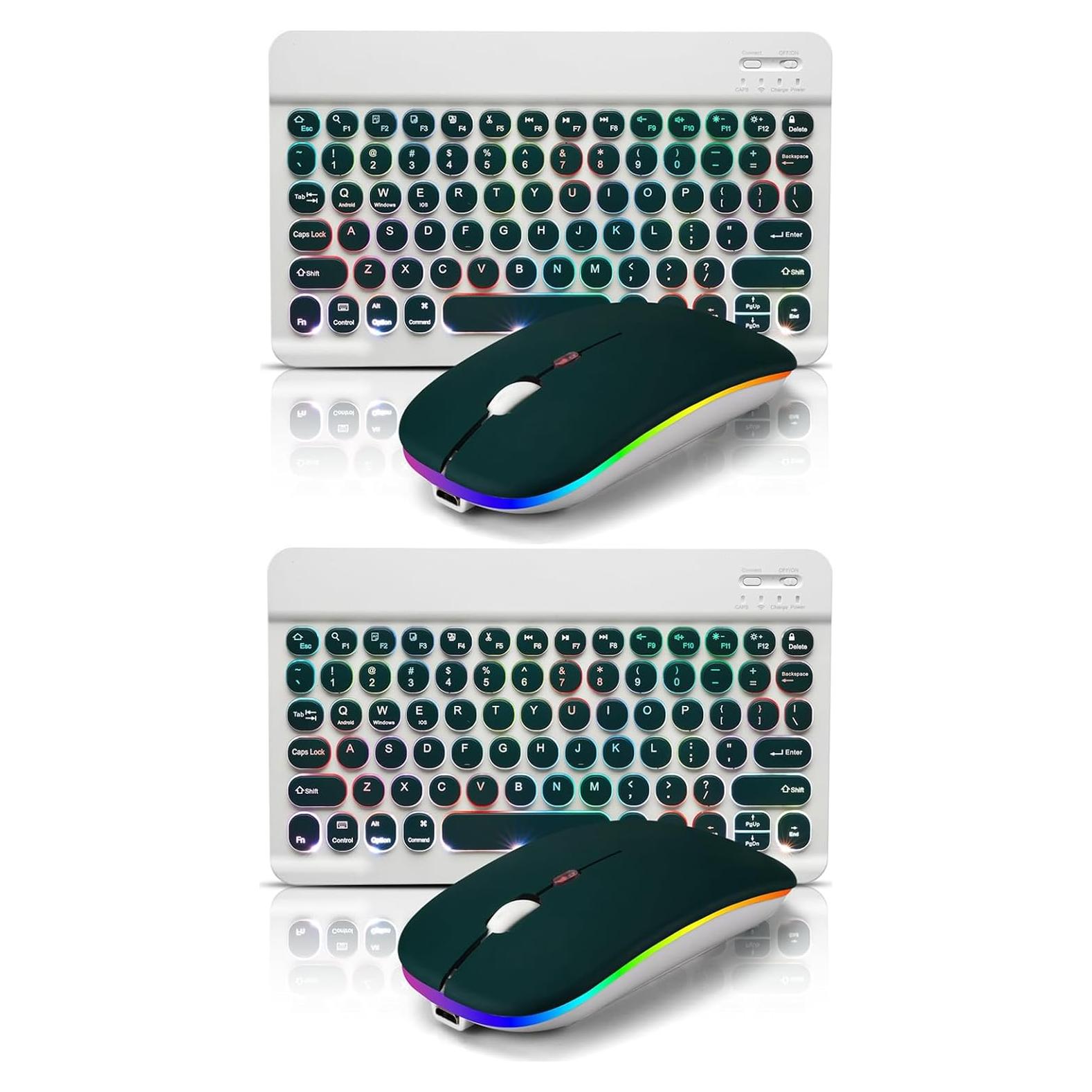 Teclado y Ratón Bluetooth Recargable Colina Verde - 2 Piezas
