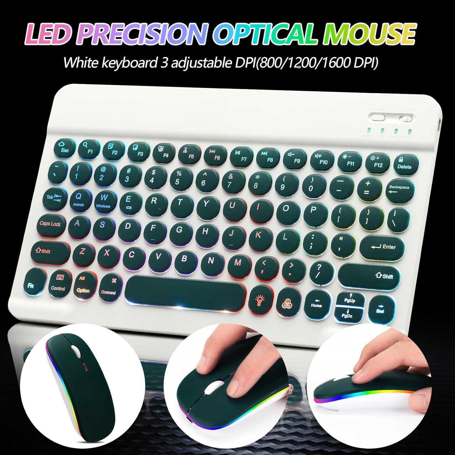 Teclado y Ratón Bluetooth Recargable Colina Verde - 2 Piezas