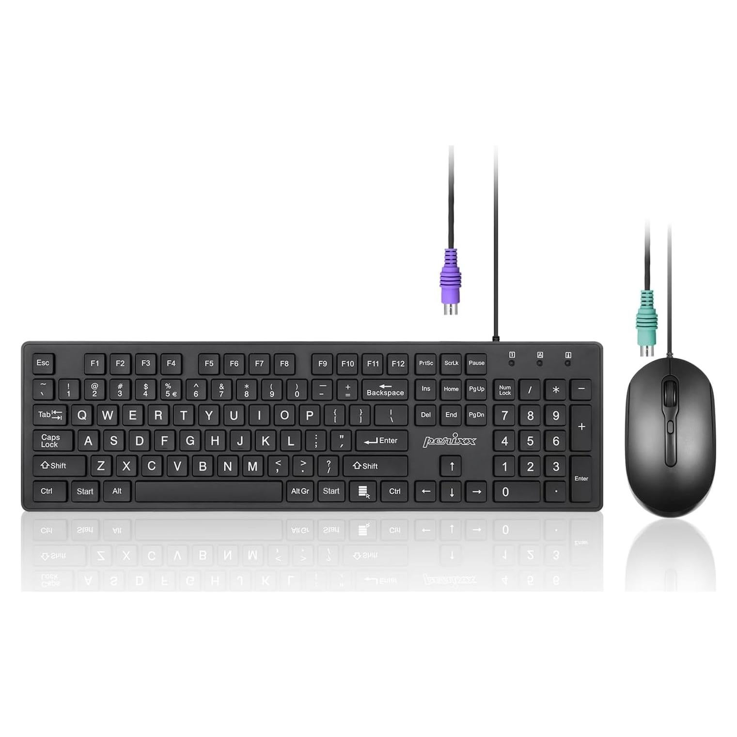 Combo Teclado y Ratón PS2 Perixx PERIDUO-117P - Cable 1.8m