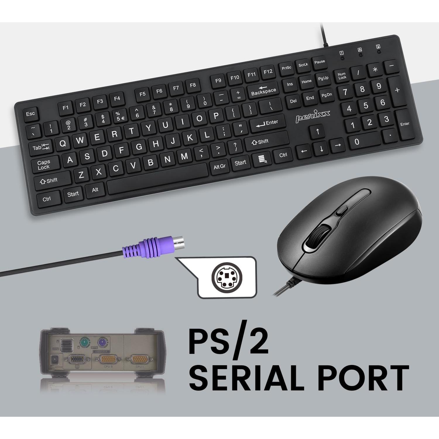 Combo Teclado y Ratón PS2 Perixx PERIDUO-117P - Cable 1.8m