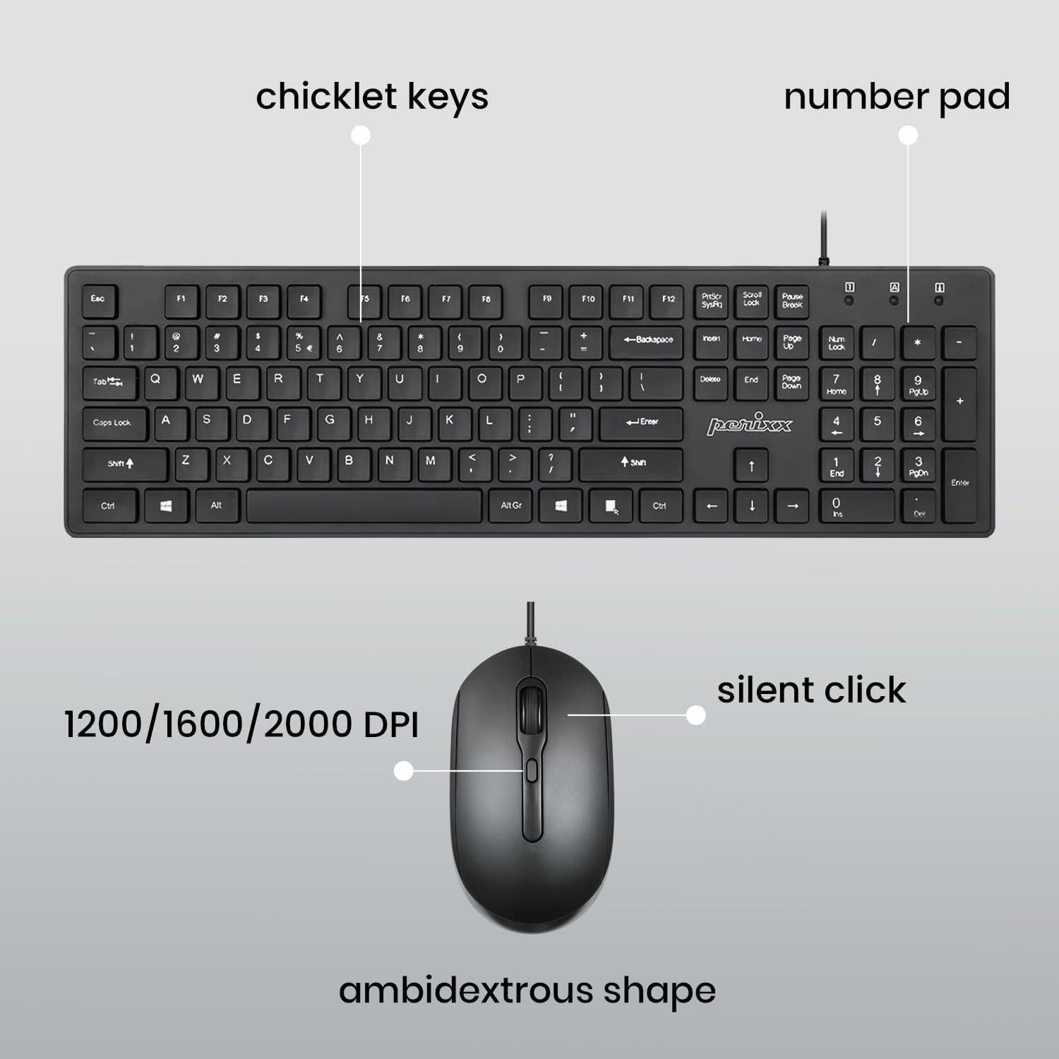 Combo Teclado y Ratón PS2 Perixx PERIDUO-117P - Cable 1.8m