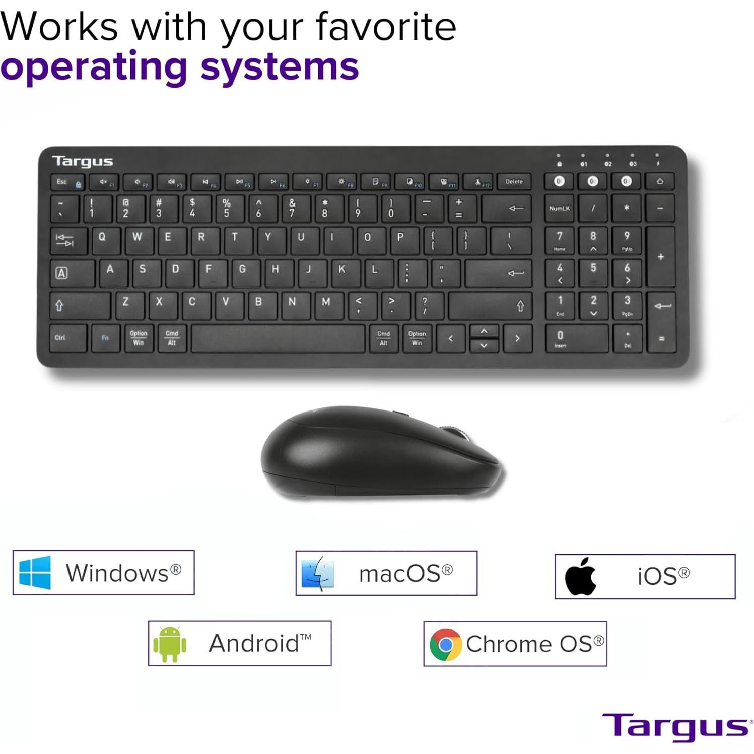 Teclado y Ratón Bluetooth Targus AKM619AMUS Multi-Dispositivo